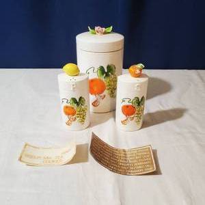 lot 2213 image: Cannister and Salt & Pepper Shaker Set