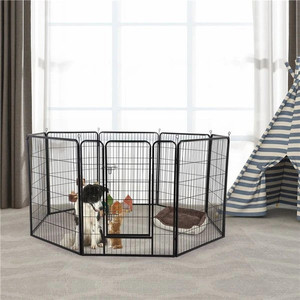lot 1592 image: Yaheetech 8-Panel Dog Exercise Pen, Black