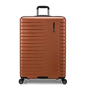 lot 1600 image: Travelers Choice Archer Polycarbonate Hardside Spinner Luggage Set, Orange, Checked 29-Inch