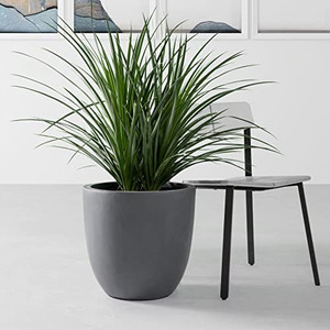 lot 1604 image: Kante AC0050C-60121 Large Concrete Planters, Outdoor Indoor Modern Round Plant Pots