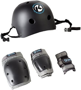 lot 1618 image: Kryptonics 4-in-1 Pad Set with Helmet, Youth , Black
