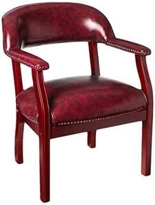 lot 3021 image: Boss Captain��s Chair In Burgundy Vinyl