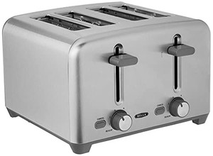 lot 3053 image: BELLA 4 Slice Toaster, Quick & Even Results Every Time, Wide Slots Fit Any Size Bread Like Bagels or Texas Toast, Drop-Down Crumb Tray for Easy Clean