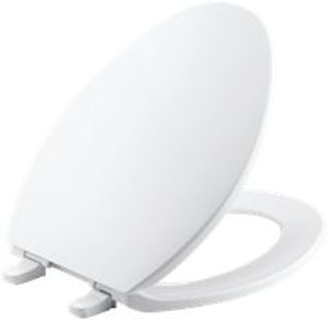 lot 3056 image: Kohler Brevia Elongated Toilet Seat With Quick-Release Hinges White