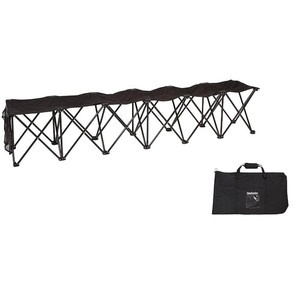lot 3069 image: Trademark Innovations 6 Seat Folding Outdoor Bench Black