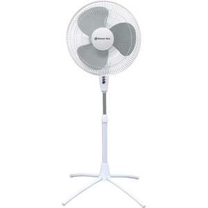 lot 3105 image: Comfort Zone 18 3-Speed Oscillating Pedestal Fan With Quad-Pod Folding Base White