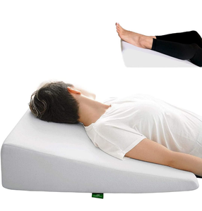 lot 3120 image: Wedge Pillow for Sleeping - 7.5 Inch Memory Foam Bed Wedge for Sleeping, Reading, Post Surgery & Leg Elevation - Triangle Pillow with Washable Cover 26x25x7.5 inch