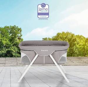 lot 3503 image: Dream On Me Traveler Portable Bassinet In Grey, Lightweight And Breathable Mesh Design, Easy To Clean And Fold Baby Bassinet