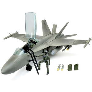 lot 3505 image: Click N�� Play Military Air Force FA 18 Super Hornet Fighter Jet 16 Piece Play Set With Accessories