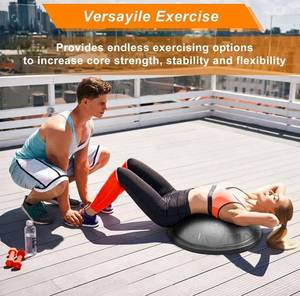 lot 3521 image: ATIVAFIT Balance Ball for Exercise Half Ball Balance Trainer with Resistance Bands Fitness Yoga Ball for Core Workout Home Gym