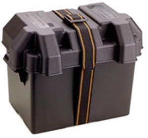 lot 3529 image: Attwood 9065-1 Battery Box Standard with Strap Vented for 24 Battery Series