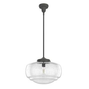 lot 3533 image: Hunter 16 inch Saddle Creek Noble Bronze 1 Light Seeded Glass Pendant Ceiling Light Fixture