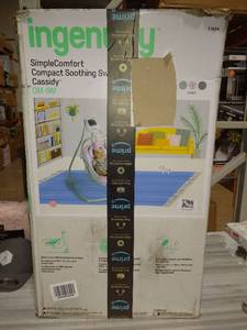 lot 3604 image: Ingenuity SimpleComfort Multi-Direction Compact Baby Swing with Vibrations - Cassidy