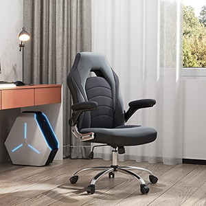 lot 3616 image: Gaming Chair, Racing Style Bonded Leather Gamer Chair, Ergonomic Office Chair Computer Desk Executive Chair, with Adjustable Height and Flip-Up Arms, Gaming Chair for Adults Teens Kids Men Women