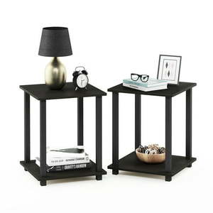 lot 3617 image: Furinno Simplistic End Table Set of Two EspressoBlack