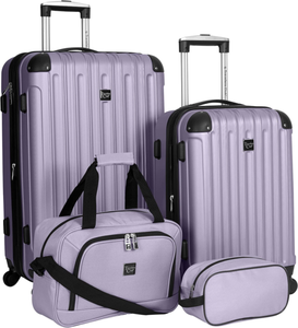 lot 3620 image: Travelers Club Midtown Hardside Luggage Travel Set, Lilac, 2-Piece Set (B09434W895)
