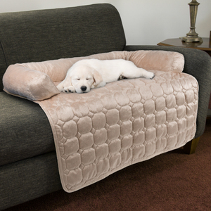lot 3638 image: Furniture Protector Pet Cover for Dogs and Cats with Shredded Memory Foam filled 3-Sided Bolster Soft Plush Fabric (Multiple Sizes) by PETMAKER