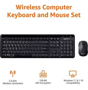 lot 4002 image: Amazon Basics Wireless Computer Keyboard and Mouse Combo - Quiet and Compact - US Layout (QWERTY)