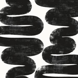lot 4004 image: Tempaper x Bobby Berk Wiggle Room White & Black Removable Peel and Stick Wallpaper 20.5 x 16.5