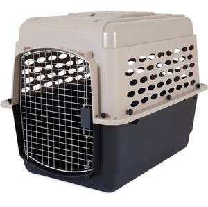 lot 4015 image: Kennel Heavy-Duty Dog Travel Crate No-Tool Assembly, TaupeBlack
