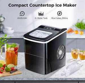 lot 4043 image: AGLUCKY Countertop Ice Maker Machine, Portable Ice Makers Countertop, Make 26 lbs ice in 24 hrs,Ice Cube Rready in 6-8 Mins with Ice Scoop and Basket (Black)