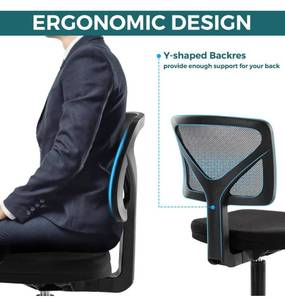 lot 4062 image: Desk Chair, Swivel Computer Office Mesh Desk Chair Armless Office Chair Small Desk Chair Adjustable Black Computer Task Chair No Armrest Mid Back Home Office Chair for Small Spaces