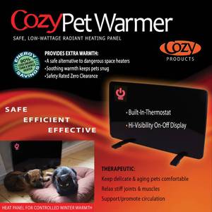 lot 4078 image: Cozy Products Dog Warmer Space Heater Black 19 L x 13 W x 0.65 H