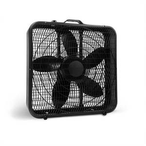 lot 4091 image: Comfort Zone 20 3-Speed Box Fan with Carry Handle Black