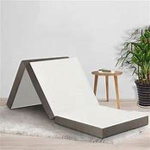 lot 3639 image: 3-Inch Portable Tri Folding Gel Memory Foam Mattress  Breathable Mesh Sides with Ultra Soft, Removable and Washable Cover, Comfortable Support, Standard Size Cot Pad, Twin, White