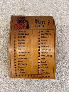 lot 44695 image: vintage wood food sign