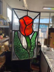 lot 44696 image: handmade stained glass flower