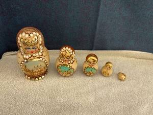 lot 44854 image: signed nesting dolls