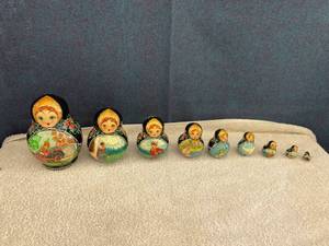 lot 44855 image: signed 9 nesting doll