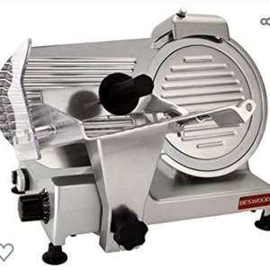 lot 2 image: BESWOOD 10-inch premium electric cheese or meat slicer with chrome-plated carbon steel blade for commercial and home use, uses 240W BESWOOD250