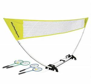 lot 4 image: EastPoint Sports Easy Setup Badminton Net Set -5 Feet- Features Carry Storage Built-in Base, Weather Proof Material - Includes Badminton Net, 4 Rackets and 2 Shuttlecocks (Color May Vary)
