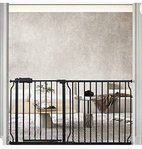 lot 31 image: BELABB Extra Wide Baby Gate Tension Indoor Safety Gates Black Metal Large Pet Gate Pressure Mounted Walk Through Long Dog Gate for The House Doorways Stairs (57.5 Inch-62.2 Inch146cm-158cm, Black)
