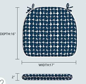 lot 36 image: Lvtxiii outdoor seat cushions for patio furniture 16 inches deep x 17 inches wide x 2 inches high, chair cushions for home and garden office decoration, navy blue, pack of 2