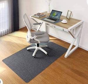 lot 42 image: Office chair cover, 55 x 35 inches, home desk chair cover, hardwood floor, enhanced version, rolling chair cover for computer games, multipurpose floor protector of low hair (dark grey)