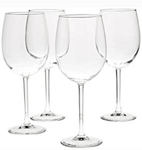 lot 69 image: Amazon Basics All-Purpose Wine Glasses, 19-Ounce, Set of 4 (B073761KD4)