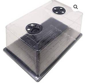 lot 76 image: Seed Trays Seedling Starter Tray, Humidity Adjustable Plant Starter Kit with Dome and Base Greenhouse Grow Trays Mini Propagator for Seeds Growing Starting 15 x 9 Inch,, pack of 3