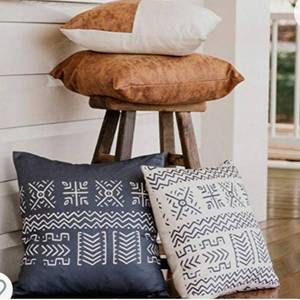 lot 86 image: Wildivory - decorative pillowcases for the sofa, boho 18x18 pillowcases set of 4, modern pillowcases for the living room, the bed, boho decoration, faux leather pillowcases