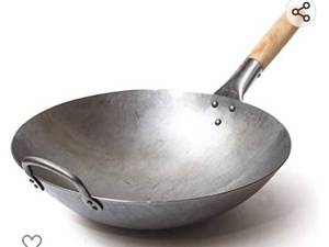 lot 96 image: Craft wok 731w88 wok carbon steel, traditional, hammered by hand, with steel handle and wood (14 in, round base)