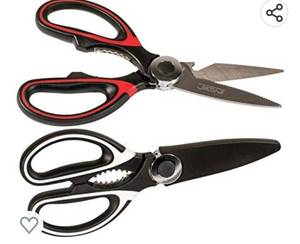 lot 114 image: Jikoni Dual Pack Multi-Purpose Kitchen Scissors - Heavy Duty Kitchen Scissors, Dishwasher Safe, Meat, Poultry, Chicken, and General Purpose, and Suitable for Both Left and Right Handed People, pack of 2