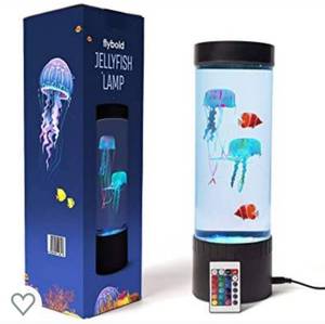 lot 115 image: Jellyfish lamp, jellyfish lava lamp, led with 20 color changing lights, 2 fish clowns, 2 gelatin fish lamps, remote control for live jellyfish, aquarium, jellyfish, night light, desk decoration for childrens bedroom (small)