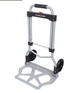 lot 142 image: Voluker 220lbs Portable Heavy Duty Aluminum Folding Luggage Cart and Two-Wheel Luggage Cart (US Stock)