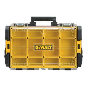 lot 154 image: DeWalt ToughSystem 21 Plastic BlackYellow Organizer with Clear Lid 13 W x 4 H Black