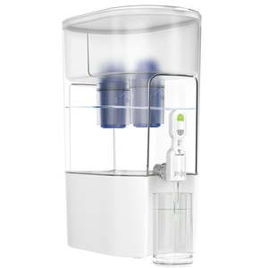 lot 160 image: PUR 44 Cup Extra Large Dispenser Filtration System with 2 Filters PDI4000Z WhiteBlue