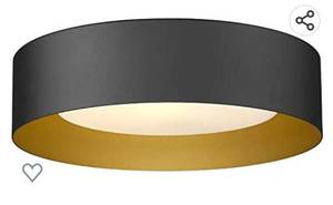 lot 170 image: AUTELO Flush Mount Ceiling Light, 14 Inch Frosted Glass Shade Near Ceiling in Black Finish, E26 Plug for Living Room, Hallway, Bedroom, C3336XS BK