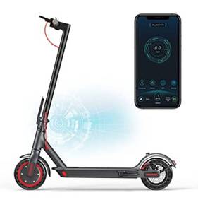lot 172 image: AovoPro ES80 Electric Scooter - 8.5 Solid Tires,Up to 19 Miles Long-Range and 19 MPH Portable Folding Commuting Scooter for Adults with Double Braking System and App