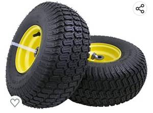 lot 194 image: Replacement Front Tires for John Deere 100 and 300 Series, 2-Pack, 15x6.00-6in., 2pk